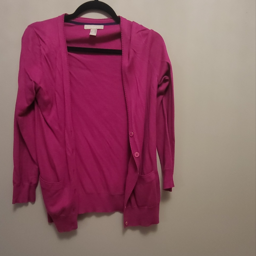 Classic magenta cardigan